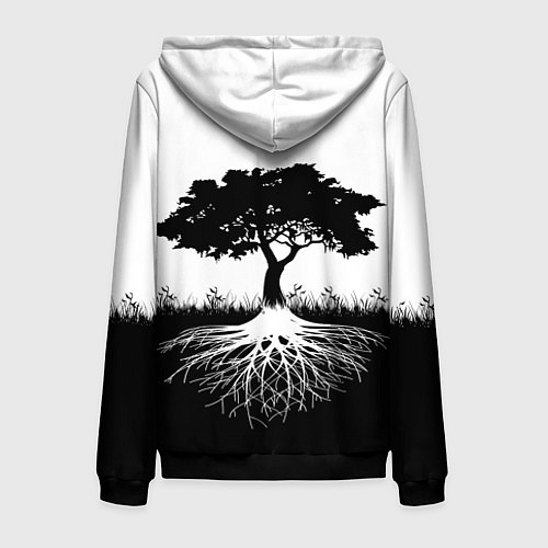 Мужская толстовка на молнии ДЕРЕВО ИНЬ-ЯНЬ / 3D-Черный – фото 2