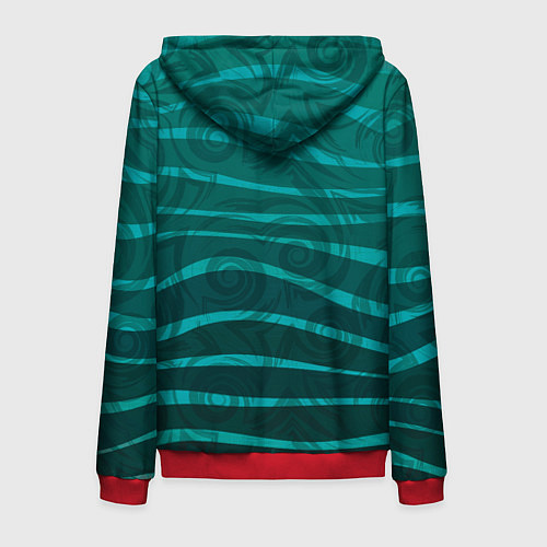 Мужская толстовка на молнии Рыбка Hello / 3D-Красный – фото 2