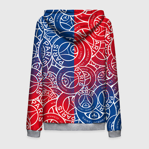 Мужская толстовка на молнии ФК ПСЖ PARIS SAINT GERMAIN / 3D-Меланж – фото 2