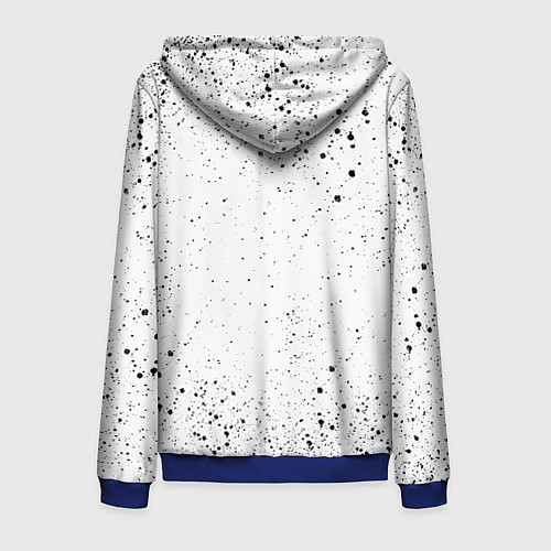 Мужская толстовка на молнии Череп Зверь и Брызги / 3D-Синий – фото 2