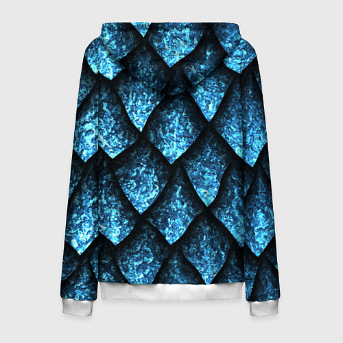 Мужская толстовка на молнии Чешуя ледяного дракона / 3D-Белый – фото 2