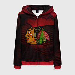 Толстовка 3D на молнии мужская CHICAGO NHL, цвет: 3D-красный