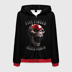 Толстовка 3D на молнии мужская Five Finger Death Punch 5FDP, цвет: 3D-красный