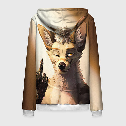 Мужская толстовка на молнии Furry jackal / 3D-Белый – фото 2