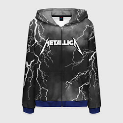 Толстовка 3D на молнии мужская METALLICA РАЗРЯД МОЛНИИ, цвет: 3D-синий