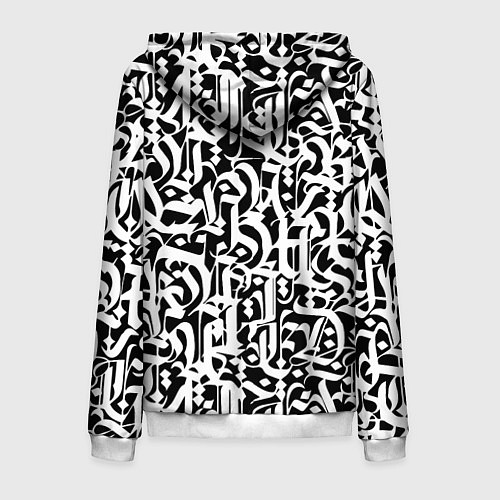 Мужская толстовка на молнии КАЛЛИГРАФИЯ CALLIGRAPHY / 3D-Белый – фото 2