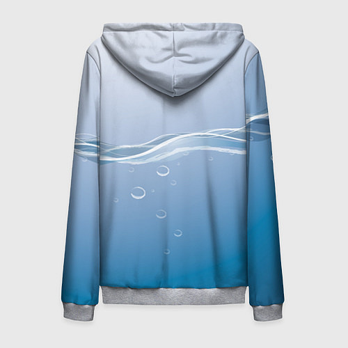 Мужская толстовка на молнии Акула под водой / 3D-Меланж – фото 2