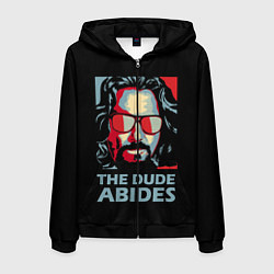 Толстовка 3D на молнии мужская The Dude Abides Лебовски, цвет: 3D-черный