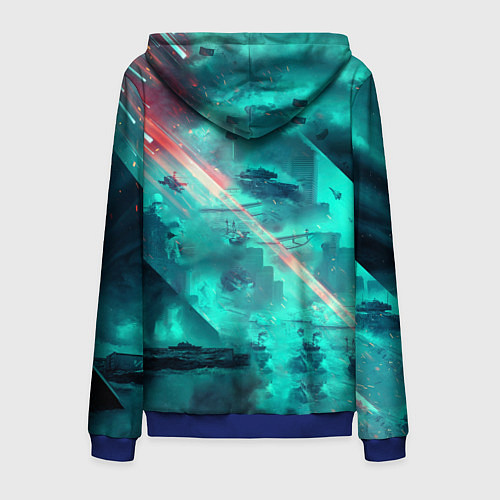 Мужская толстовка на молнии Баттлфилд 2042 / 3D-Синий – фото 2