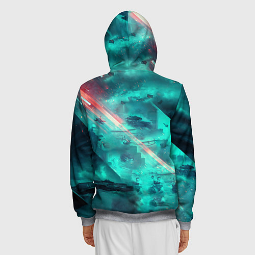 Мужская толстовка на молнии Баттлфилд 2042 / 3D-Меланж – фото 4