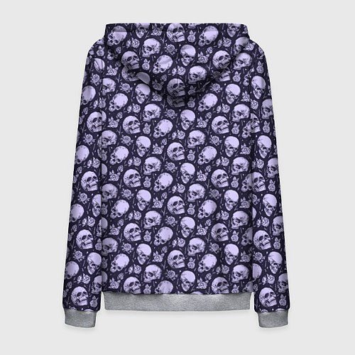 Мужская толстовка на молнии Черепа / 3D-Меланж – фото 2