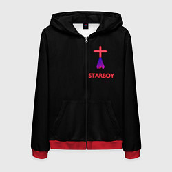 Толстовка 3D на молнии мужская STARBOY - The Weeknd, цвет: 3D-красный