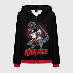 Толстовка 3D на молнии мужская KARATE T-REX, цвет: 3D-красный