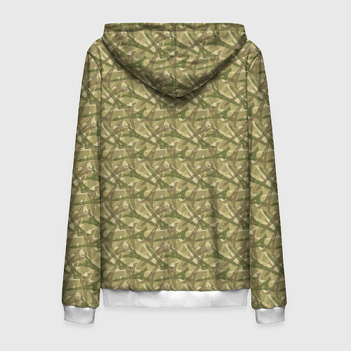 Мужская толстовка на молнии Эйфелева Башня / 3D-Белый – фото 2