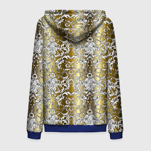 Мужская толстовка на молнии Versace gold & white / 3D-Синий – фото 2