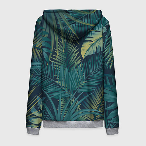 Мужская толстовка на молнии Текстура папоротник / 3D-Меланж – фото 2
