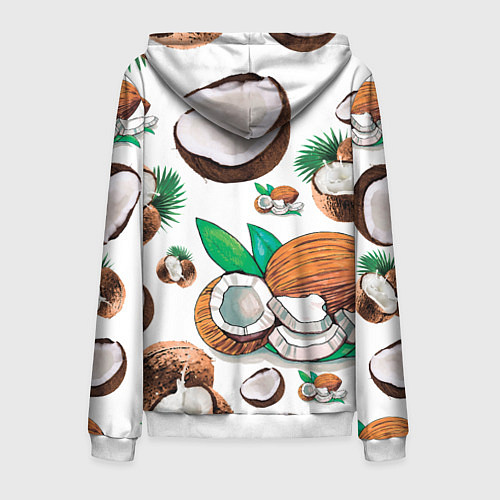 Мужская толстовка на молнии Кокосы / 3D-Белый – фото 2