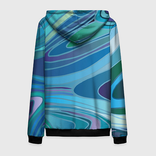 Мужская толстовка на молнии Морская волна / 3D-Черный – фото 2