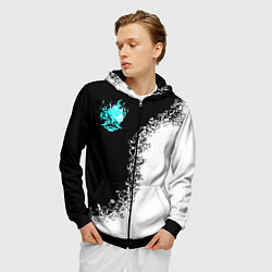 Толстовка 3D на молнии мужская Инверсия, цвет: 3D-черный — фото 2