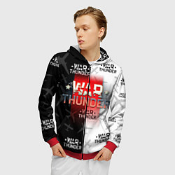 Толстовка 3D на молнии мужская WAR THUNDER ВАР ТАНДЕР, цвет: 3D-красный — фото 2