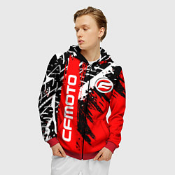 Толстовка 3D на молнии мужская CFmoto СФ мото RED STYLE, цвет: 3D-красный — фото 2