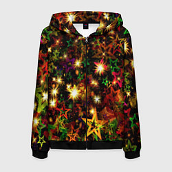 Толстовка 3D на молнии мужская Яркий день, цвет: 3D-черный