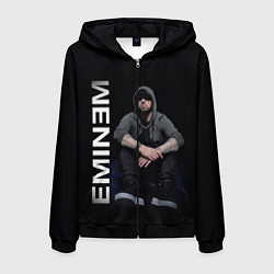 Толстовка 3D на молнии мужская EMINEM, цвет: 3D-черный