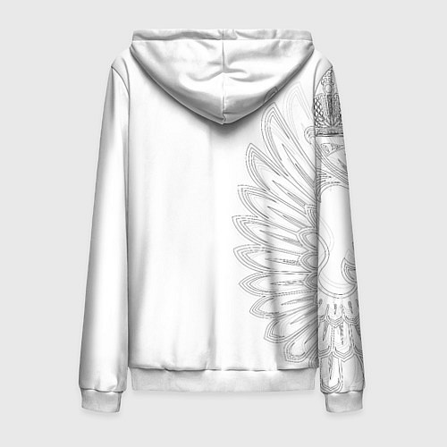 Мужская толстовка на молнии Russia MSKSide - Colorless / 3D-Белый – фото 2