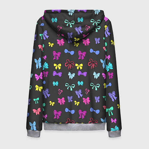 Мужская толстовка на молнии Банты радужные на темно-сером / 3D-Меланж – фото 2