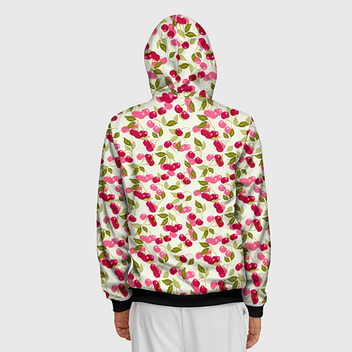 Мужская толстовка на молнии Спелая вишня / 3D-Черный – фото 4