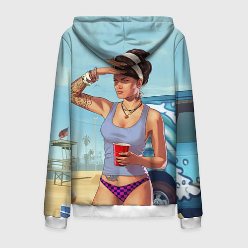 Мужская толстовка на молнии Girl with coffee / 3D-Белый – фото 2