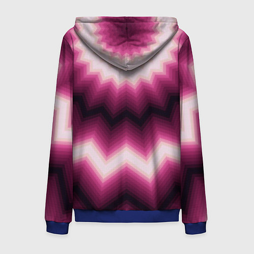 Мужская толстовка на молнии Черно-пурпурный калейдоскоп / 3D-Синий – фото 2