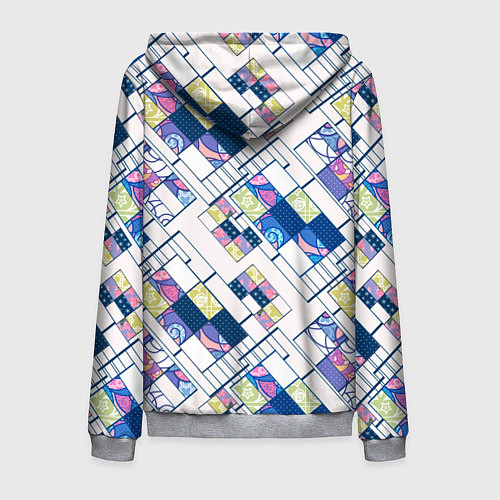 Мужская толстовка на молнии Этнический узор пэчворк / 3D-Меланж – фото 2