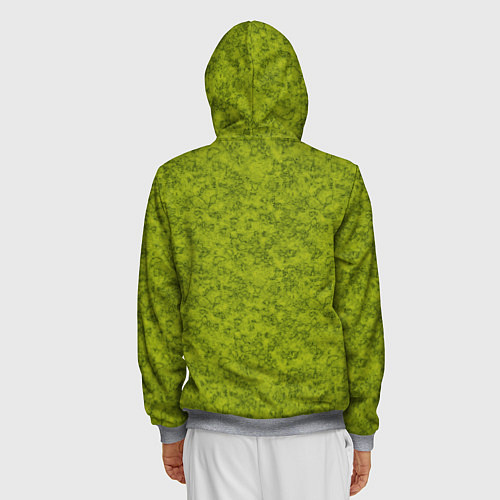 Мужская толстовка на молнии Зеленый мраморный узор / 3D-Меланж – фото 4