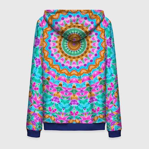 Мужская толстовка на молнии Разноцветный калейдоскоп / 3D-Синий – фото 2