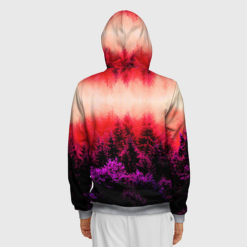 Мужская толстовка на молнии КРАСНАЯ ОСЕНЬ / 3D-Меланж – фото 4