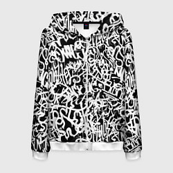 Мужская толстовка на молнии Graffiti white on black