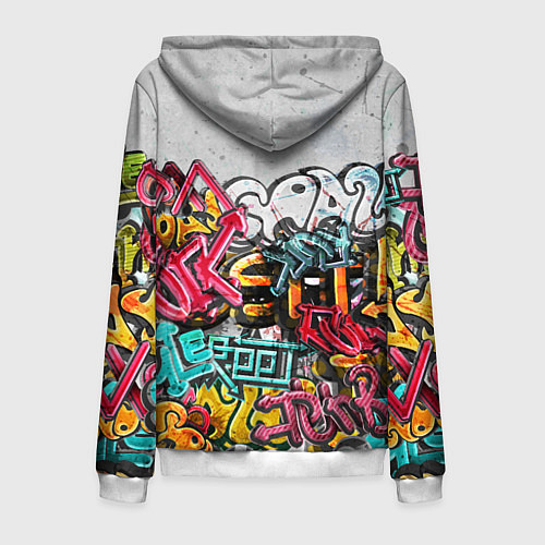Мужская толстовка на молнии Graffiti on the wall / 3D-Белый – фото 2