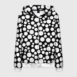 Мужская толстовка на молнии Черно-белый горох