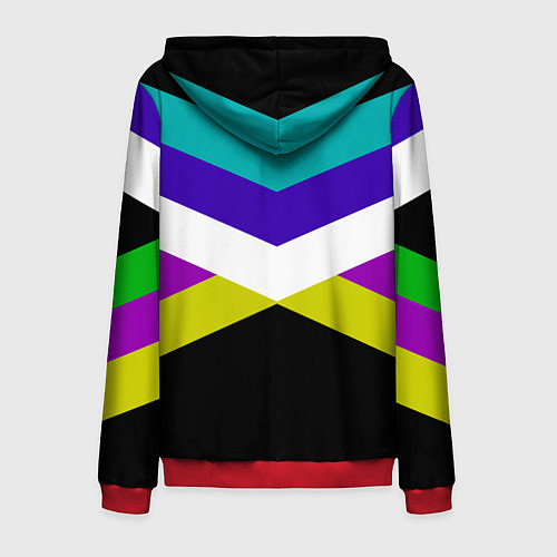 Мужская толстовка на молнии Полосы / 3D-Красный – фото 2