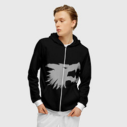 Толстовка 3D на молнии мужская Гангрел, цвет: 3D-белый — фото 2