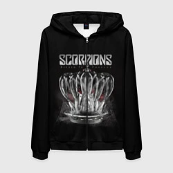 Толстовка 3D на молнии мужская SCORPIONS, цвет: 3D-черный