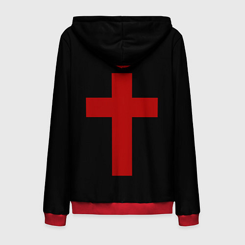 Мужская толстовка на молнии Красный Крест / 3D-Красный – фото 2