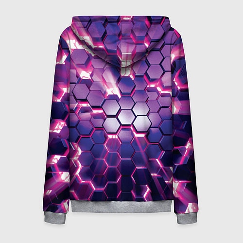 Мужская толстовка на молнии АБСТРАКЦИЯ СОТЫ / 3D-Меланж – фото 2