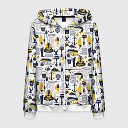 Толстовка 3D на молнии мужская Рыбалка, цвет: 3D-белый