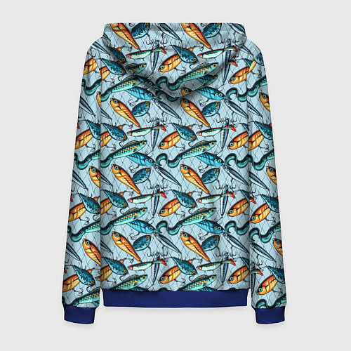 Мужская толстовка на молнии Воблеры / 3D-Синий – фото 2