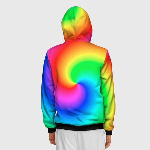 Мужская толстовка на молнии Pepe rainbow / 3D-Черный – фото 4