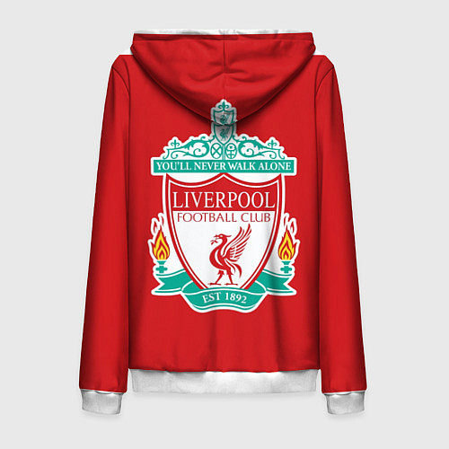 Мужская толстовка на молнии F C LIVERPOOL / 3D-Белый – фото 2