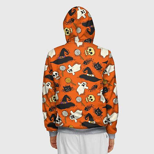 Мужская толстовка на молнии Хэллоуинские шалости / 3D-Меланж – фото 4