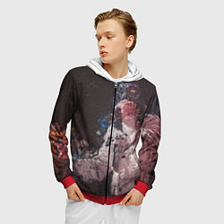 Толстовка 3D на молнии мужская Paul de Technoir, цвет: 3D-красный — фото 2